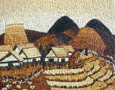 rice grain mosaic paintings