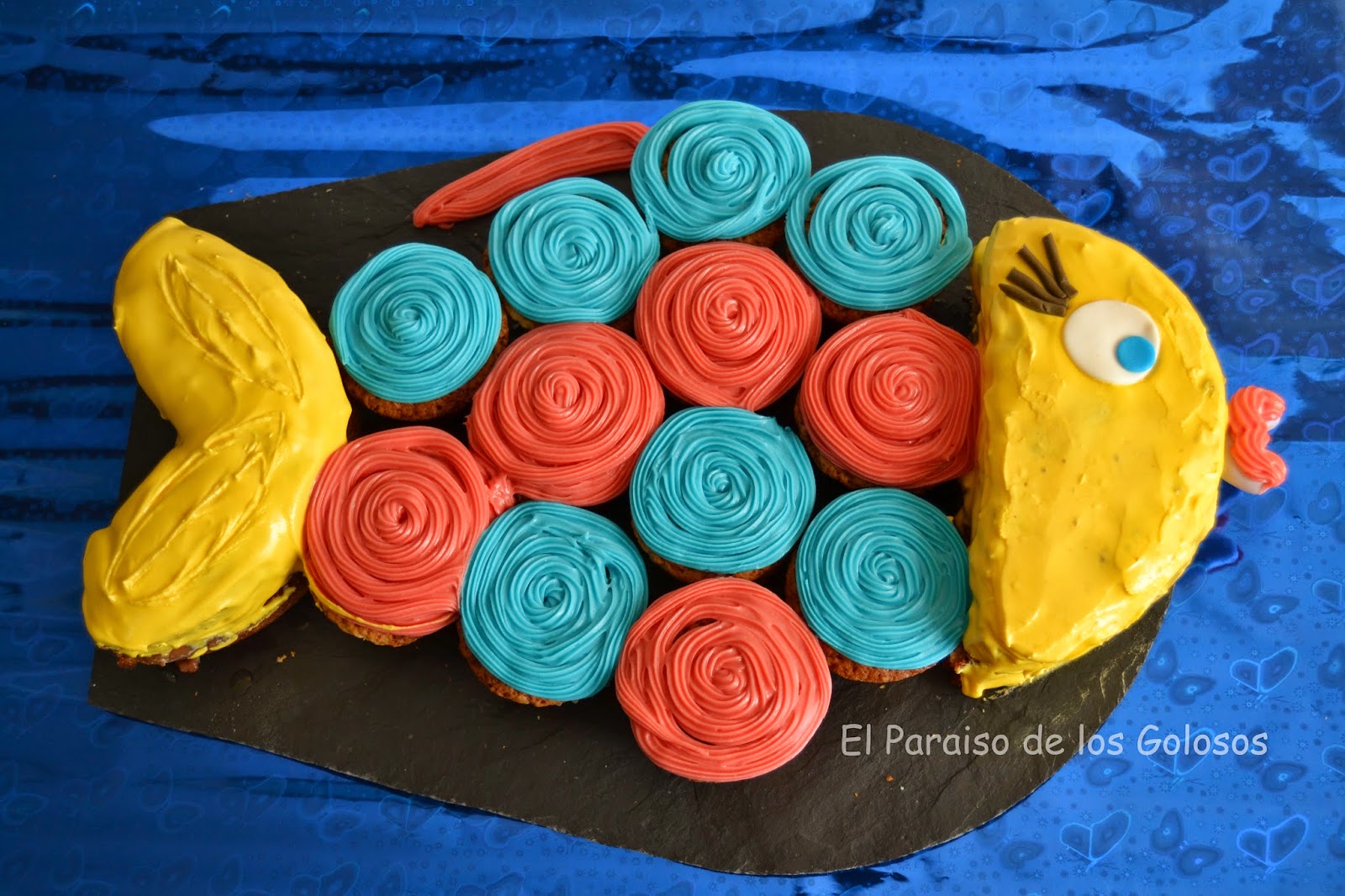 Tarta Cup-cake Pez De Colores
