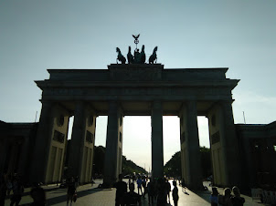 Brandenburg Gate as seen late in the evening.