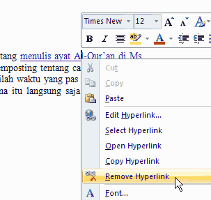 nonaktifkan hyperlink pada teks nonaktifkan hyperlink pada teks