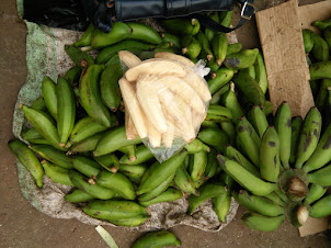 Raw banana vegetable in Kampala market