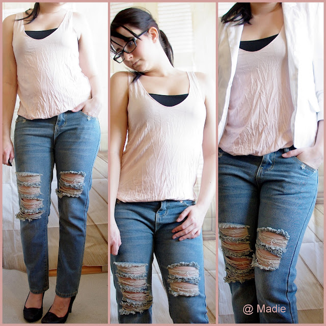 Outfit Boyfriend Jeans Casual