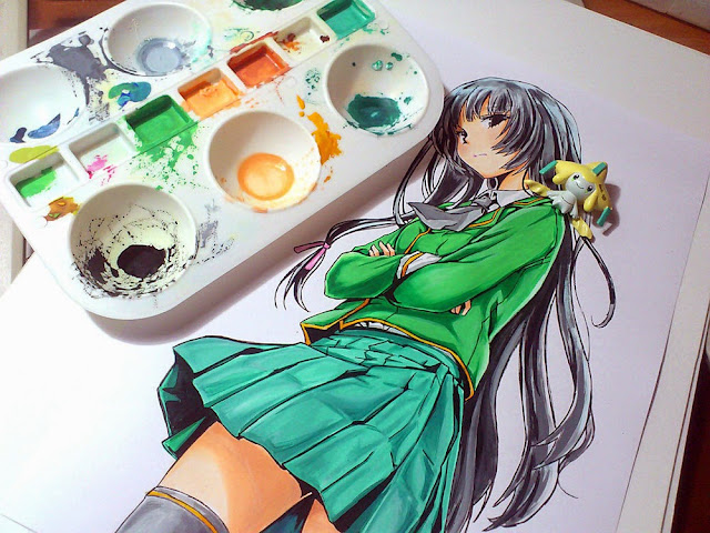 Namalowana Yozora Mikazuki z anime Boku wa Tomodachi ga Sukunai