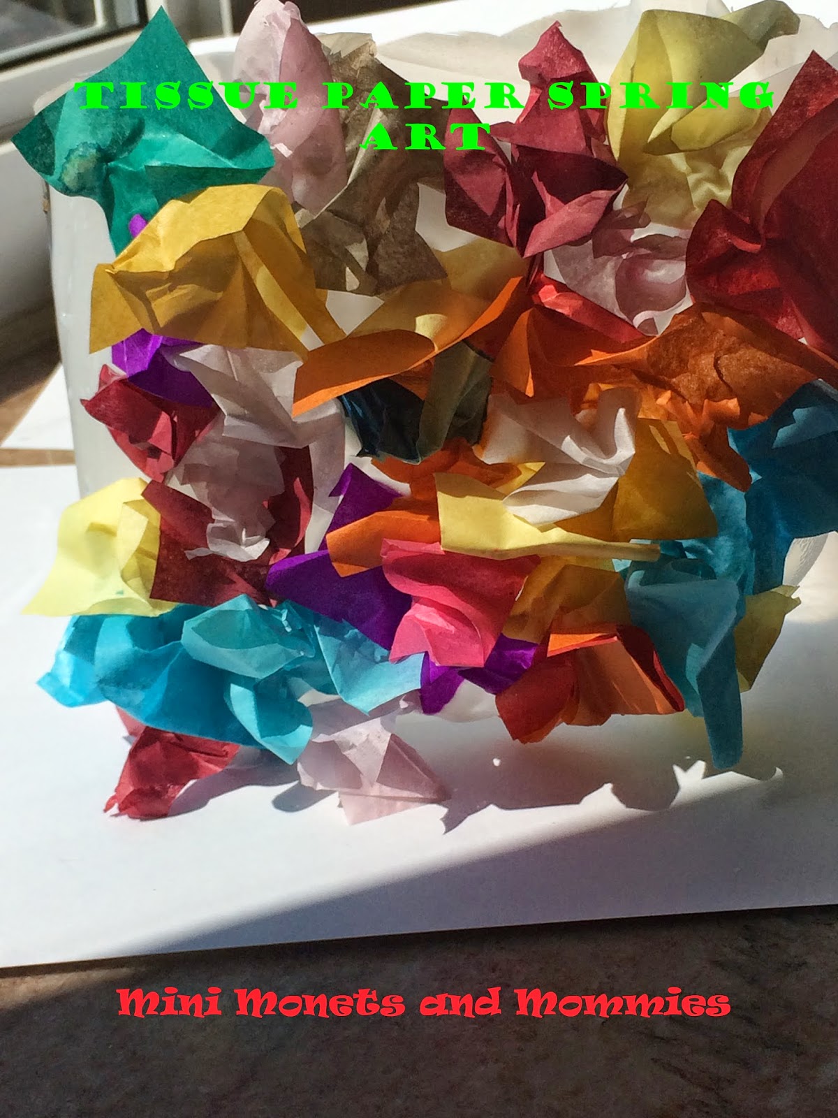 Mini and Mommies Spring Art Tissue Paper Flower Vase