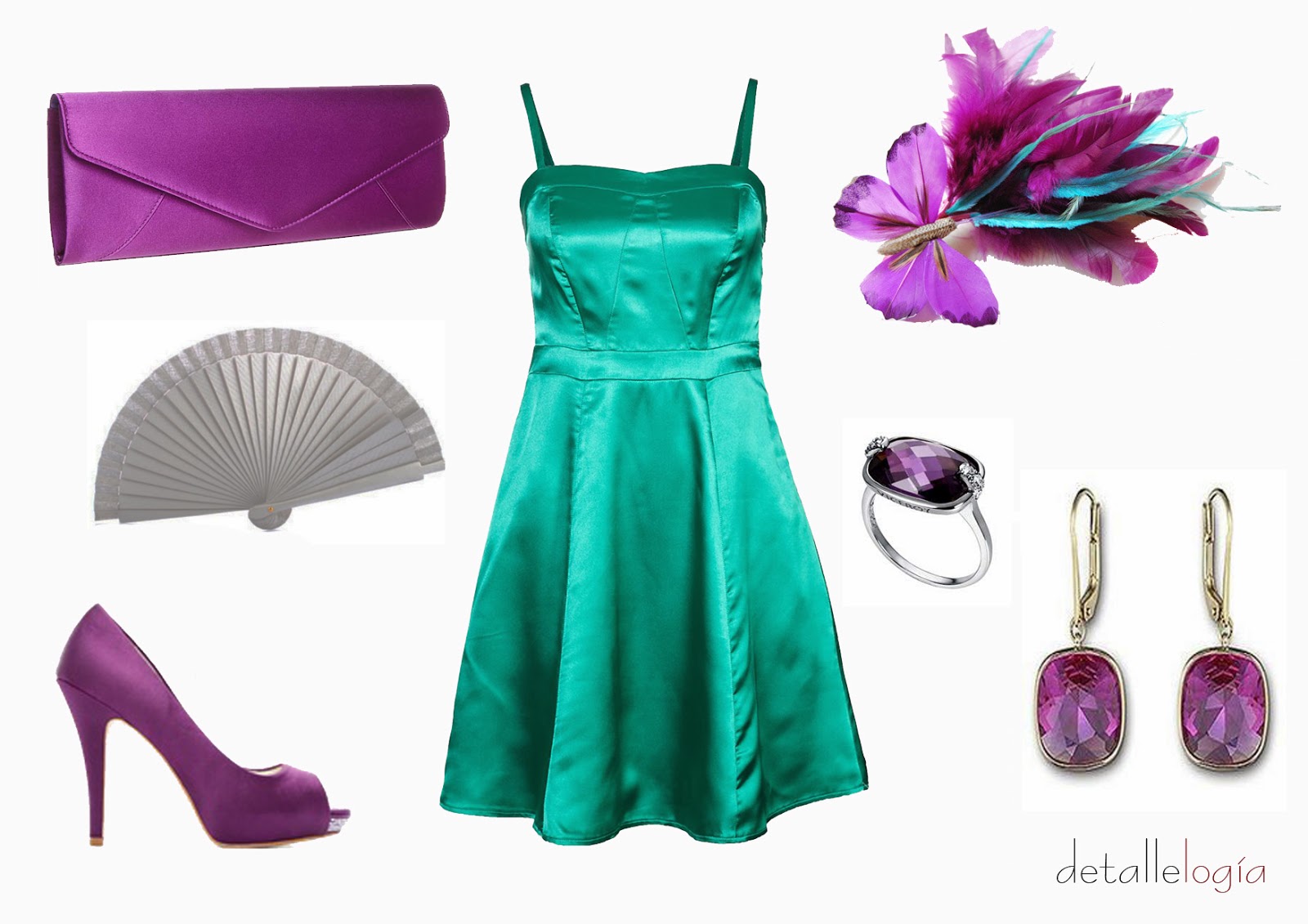 DetalleLogia Mil maneras de conjuntar un vestido verde turquesa