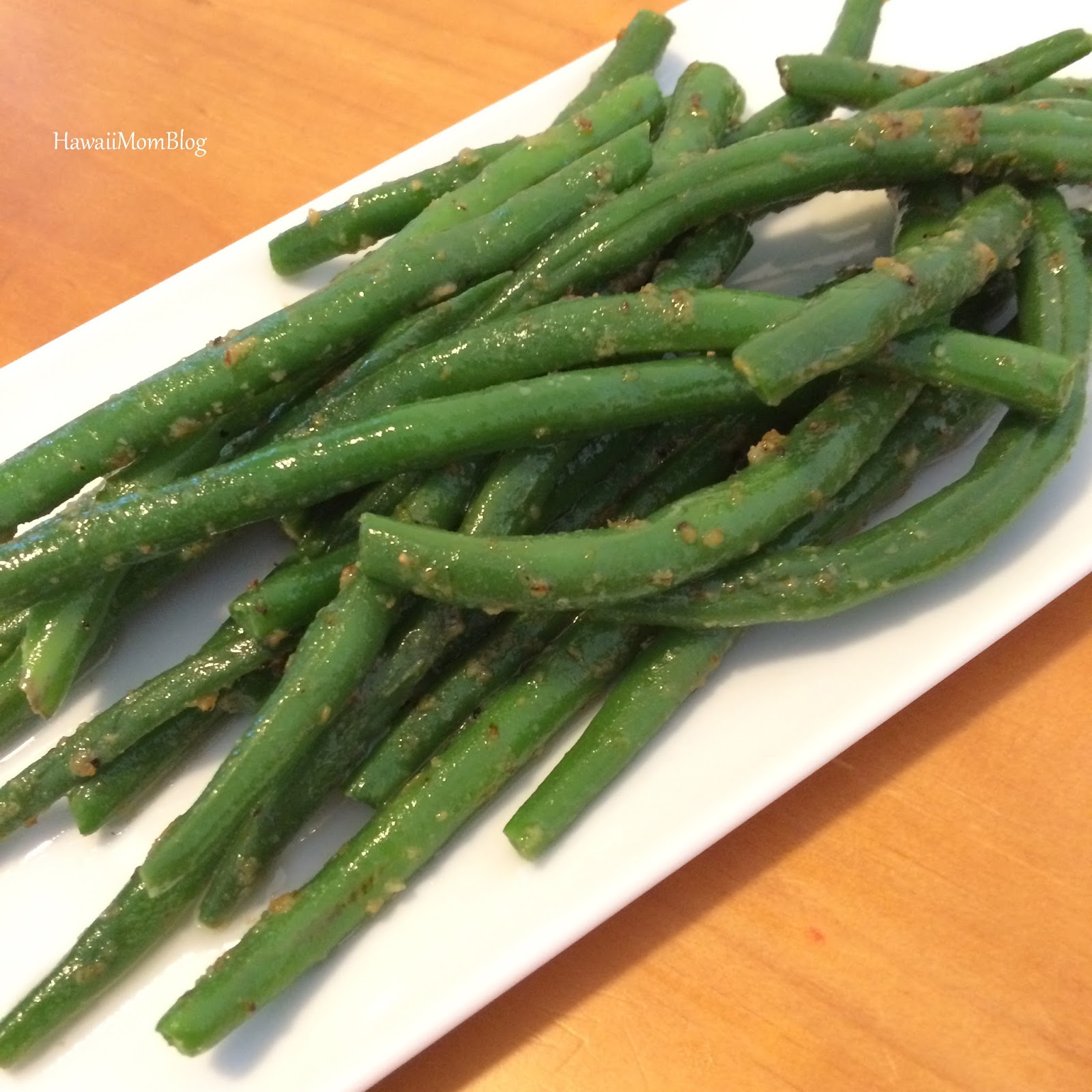 Hawaii Mom Blog Easy Side Dish Garlic String Beans
