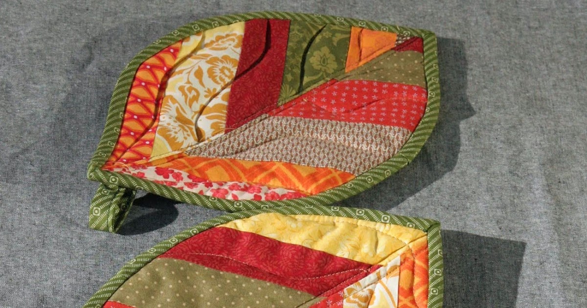 Buttons and Butterflies Quilted Leaf Potholders {Tutorial}