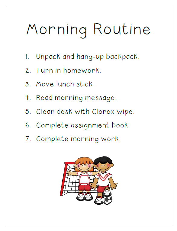 Morning routine homework image