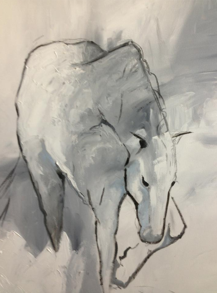 Palette Knife Painters, International UnNamed Horse Painting by Texas