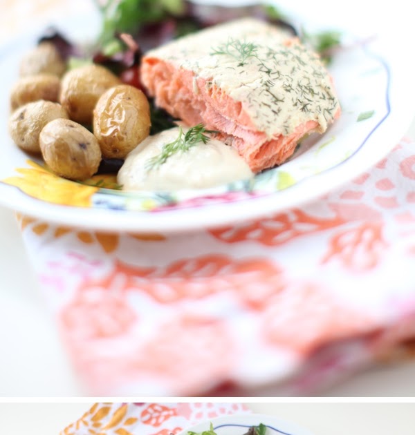 Mustard & Dill Yogurt Baked Salmon The Colorful Living Project