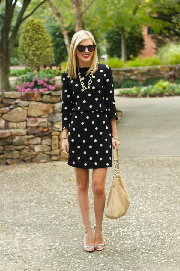 shoes to wear with black and white polka dot dress