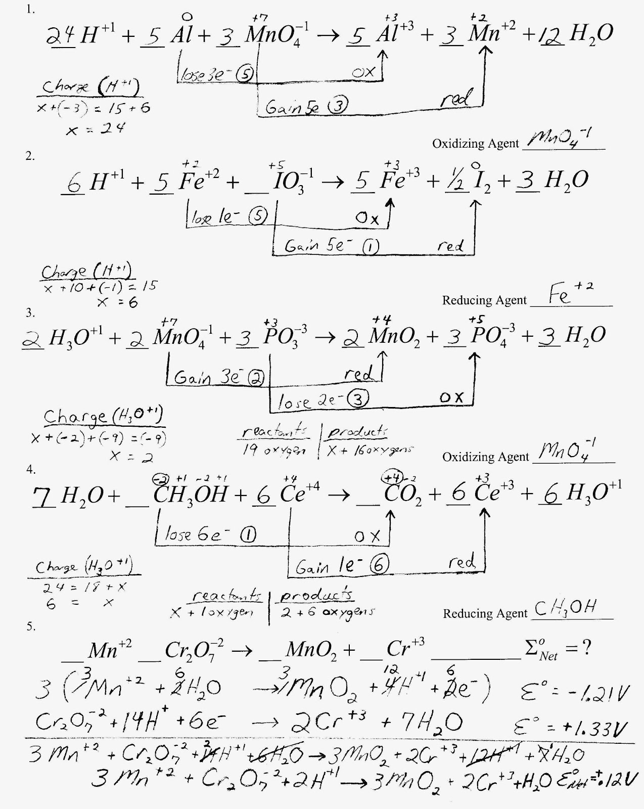 Worksheets Chapter 20 Worksheet Redox mr brueckners chemistry class hhs 2011 12 tuesday march 13 2012