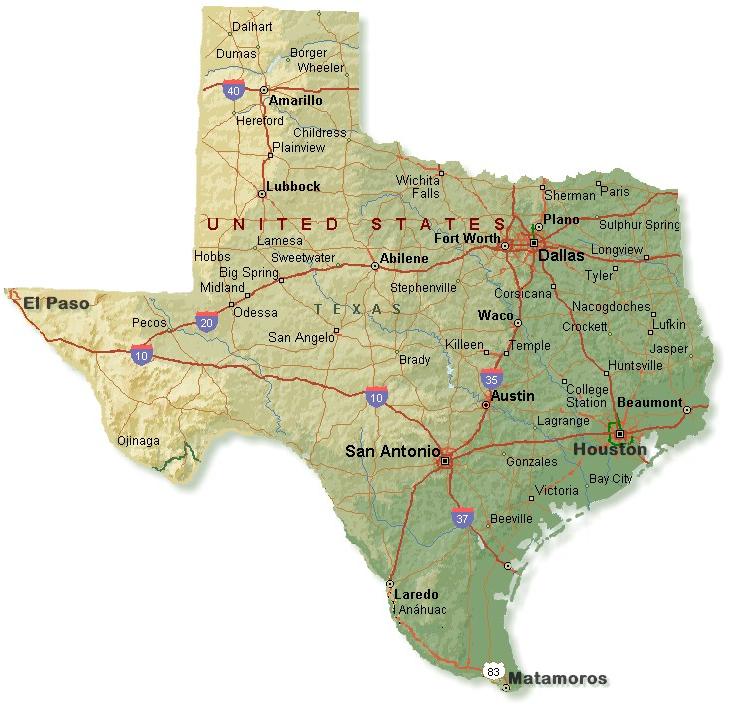 Texas State Map Image