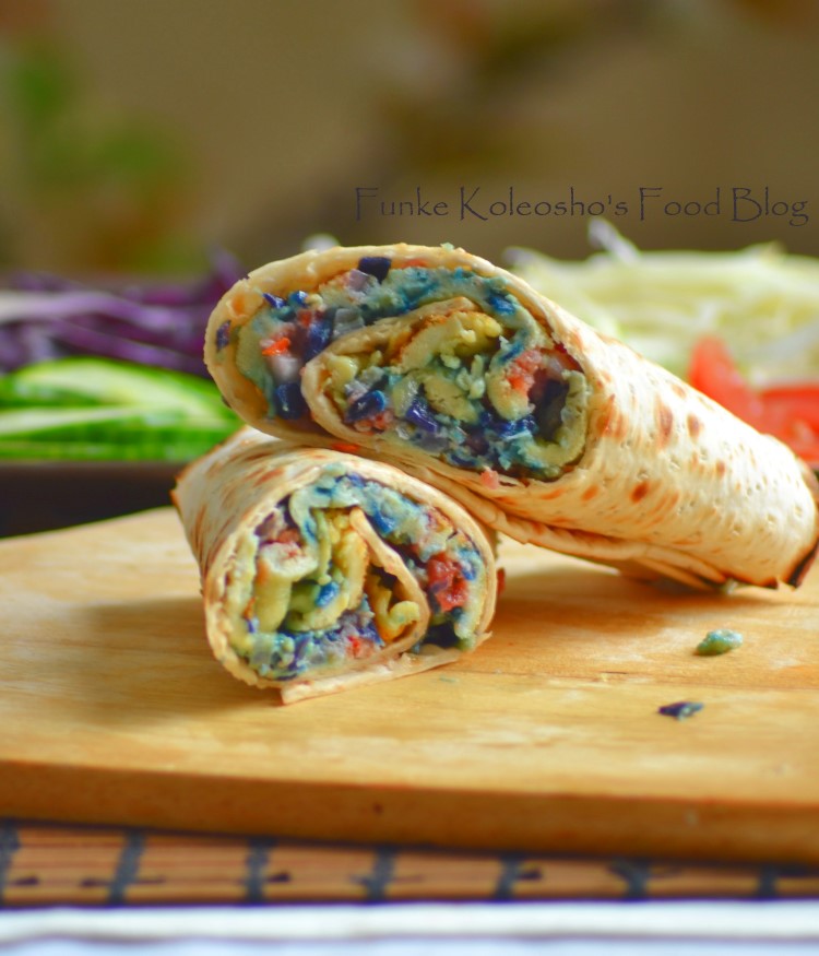 Cabbage (Dyed) Omelette Wrap Funke Koleosho's New Nigerian Cuisine
