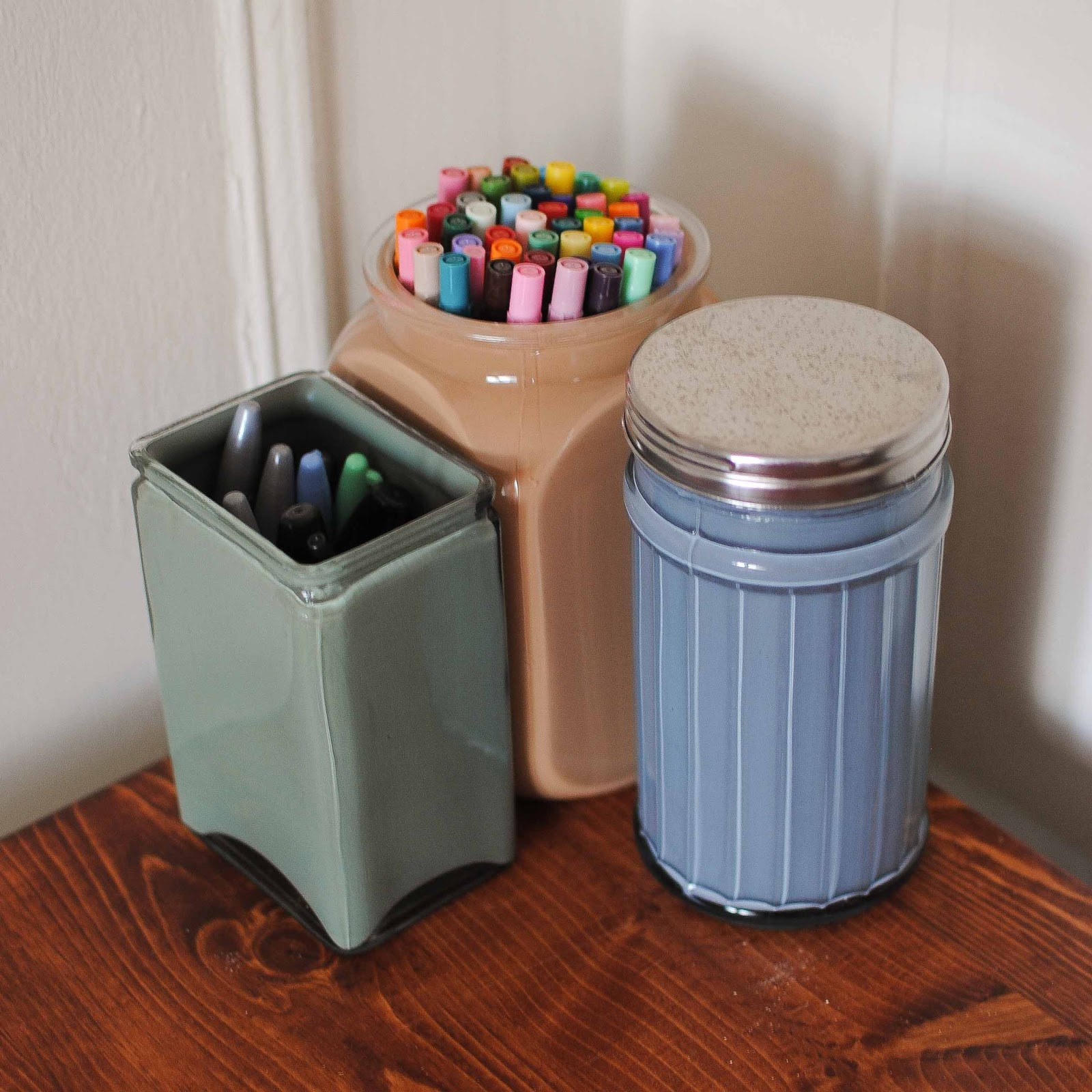 Big City Little Joys Painted Glass Canisters