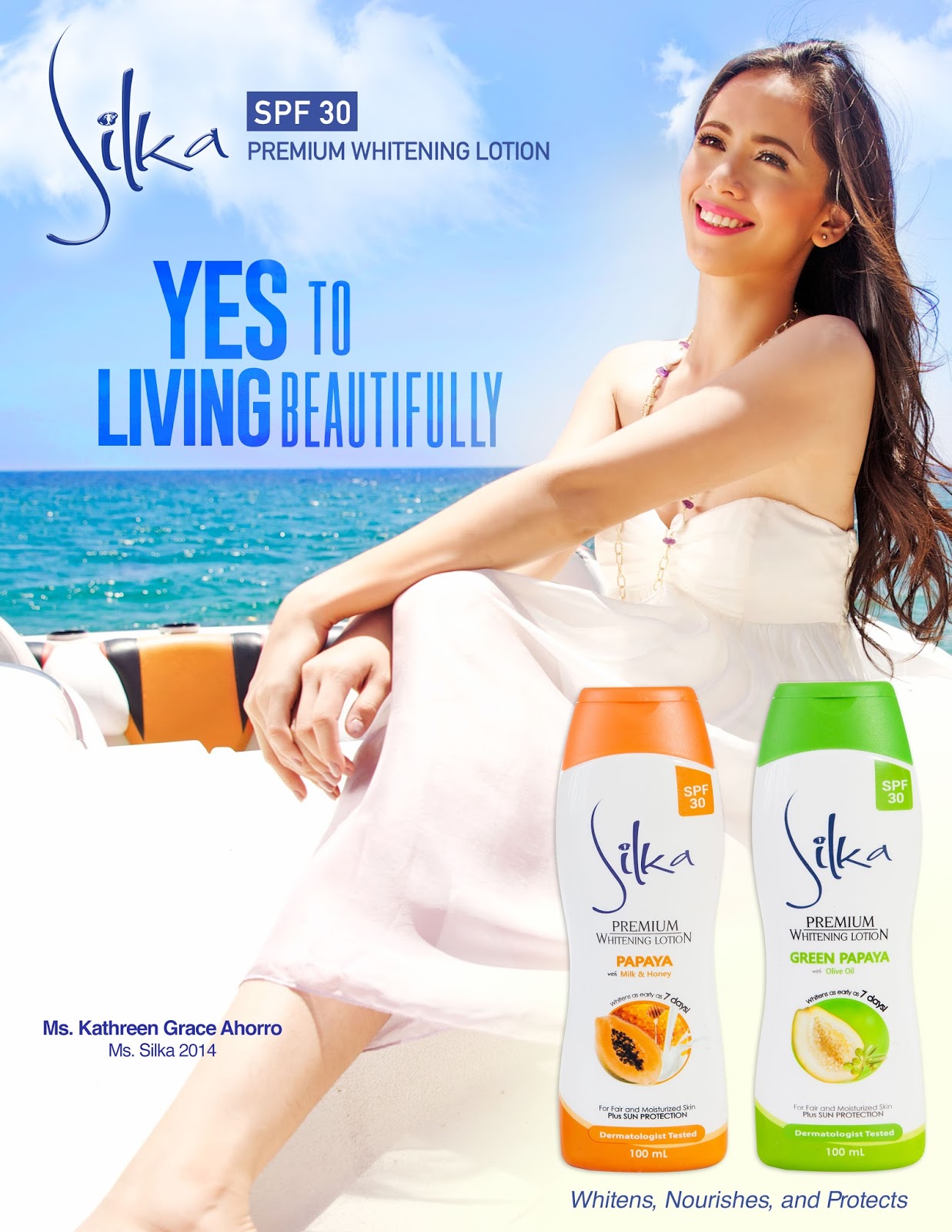 Yes Skin with Silka Premium Whitening Papaya Lotion with SPF 30