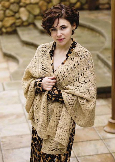 Knit shawl Knit women capes poncho free patterns instructions