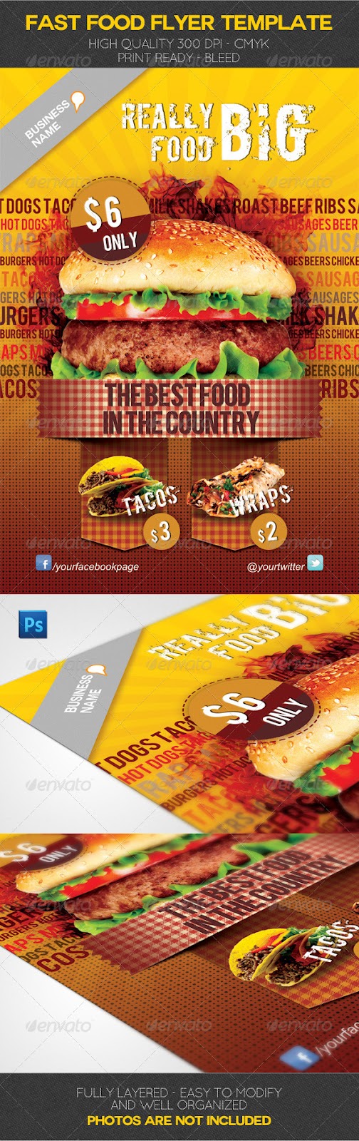 food flyer template by aam360 graphicriver food menu psd flyer