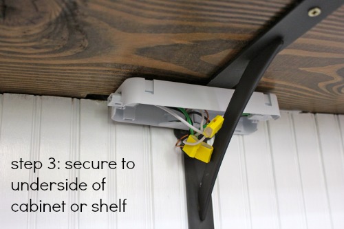 under cabinet lighting placement puck lighting step 3 using wood screws mounting the wire module to underside of cabinet determine placement based on your light fixtures and then snap cover diy under cabinet lighting jaime costiglio under cabinet lighting placement puck lighting step 3 using wood screws mounting the wire module to underside of cabinet determine placement based on your light fixtures and then snap cover diy under cabinet lighting jaime costiglio