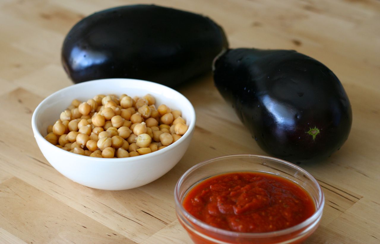 LebaneseInspired Braised Eggplant with Chickpeas Craving Greens