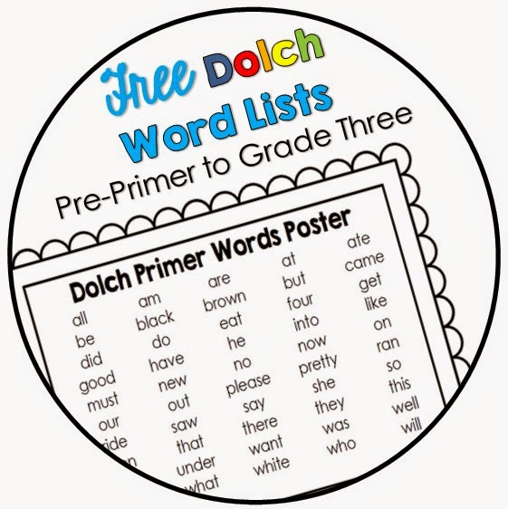 Free PDF download: Pre-primer, Primer, Grade One, Grade two and Grade Three Dolch lists Free PDFdownload: Pre-primer, Primer, Grade One, Grade two and Grade Three Dolch lists