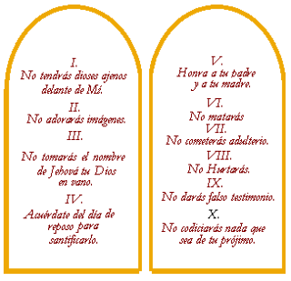 Los+Diez+Mandamientos+En+Orden la ley de dios estan escritas con su propio dedo en dos tablas de ...