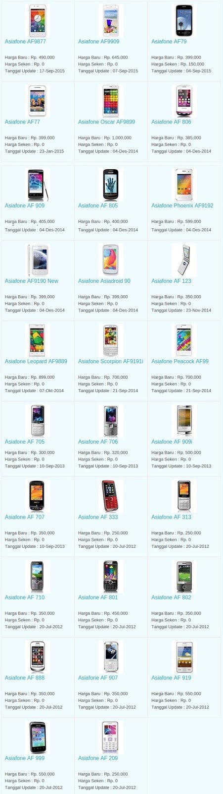 Daftar Harga Hp Asiafone Januari 2016 Daftar Harga Hp Asiafone Januari 2016