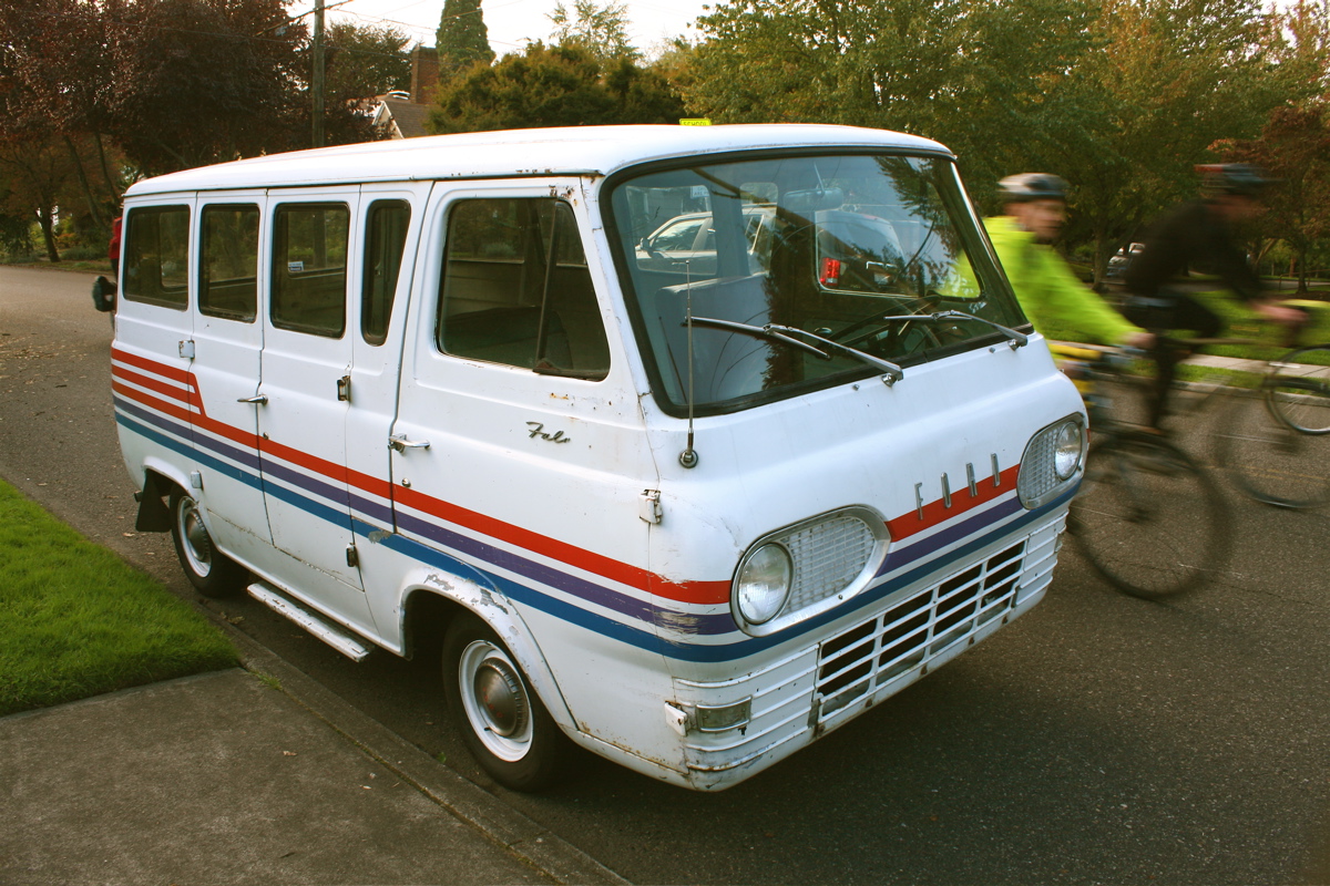 OLD PARKED CARS. 1963 Ford Falcon Van.