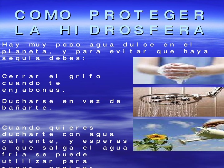 Medidas de protección de la hidrosfera