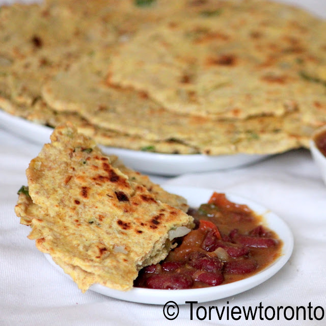 besan flour roti