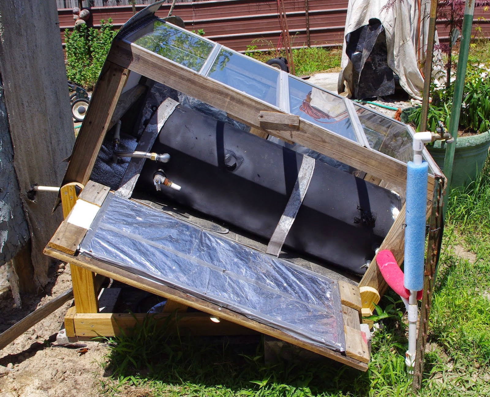 Low Rent Renaissance Outdoor Shower Solar Hot Water Heater