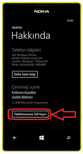 programsepetimiz nokia lumia 520 format