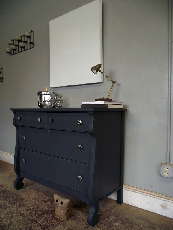 Vintage Ground Charcoal Gray Vintage Dresser / Entry Table / Changing