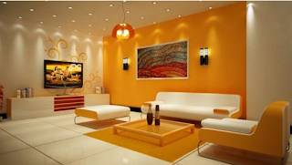kombinasi cat warna orange untuk ruangan