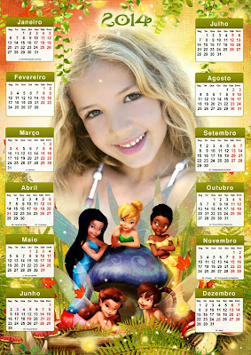 Calendário 2014 com frame para Photoshop - Fadas Calendário 2014 com frame para Photoshop - Fadas