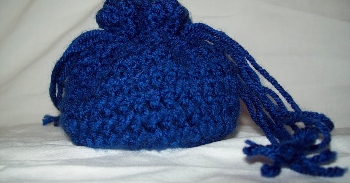 Stitchin the Night Away: Crochet Mini Drawstring Bag