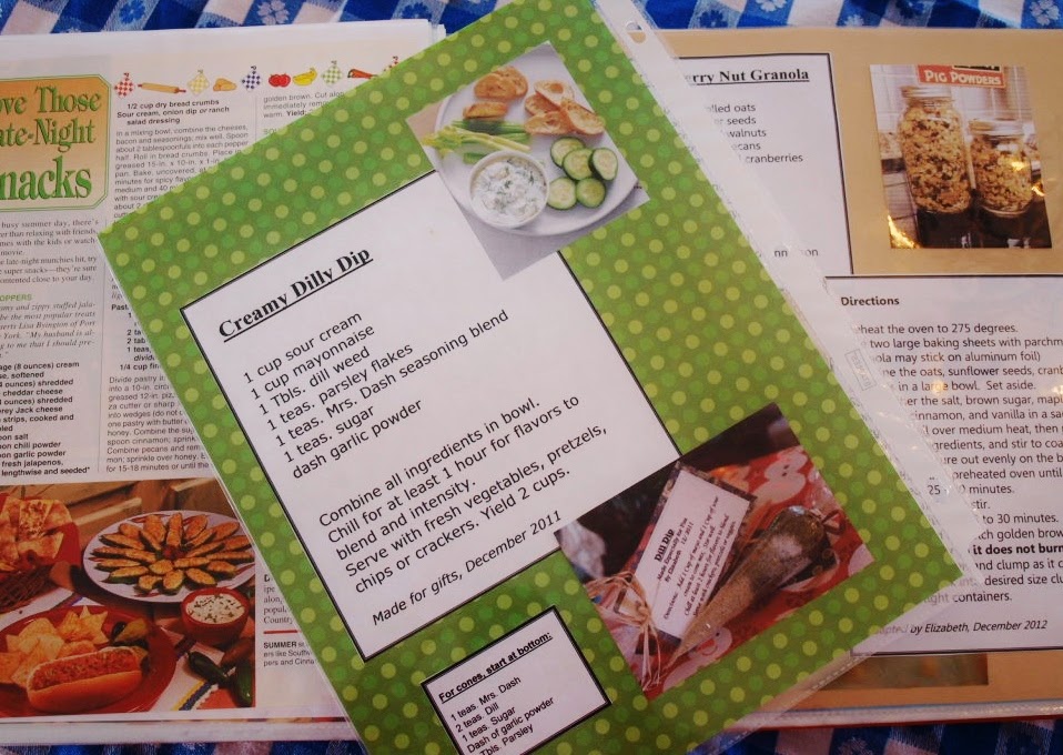 Love this idea for a recipe scrapbook page!