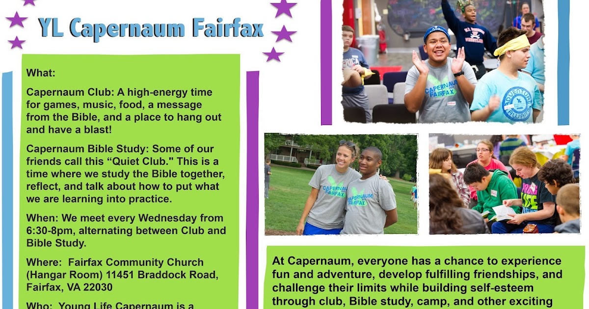 The Young Life Leader Blog YL Capernaum Club Informational Flyers