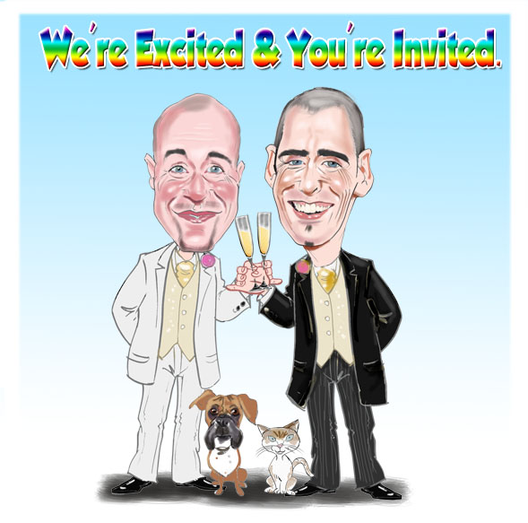 Here 39s the 1st of many gay wedding invitations I 39ve been commissioned to do