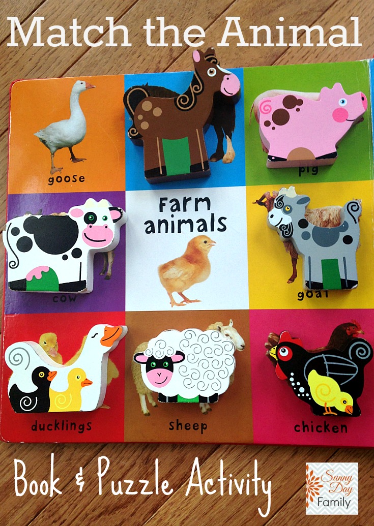 Match The Animal Book & Puzzle Activity | Sunny Day Family