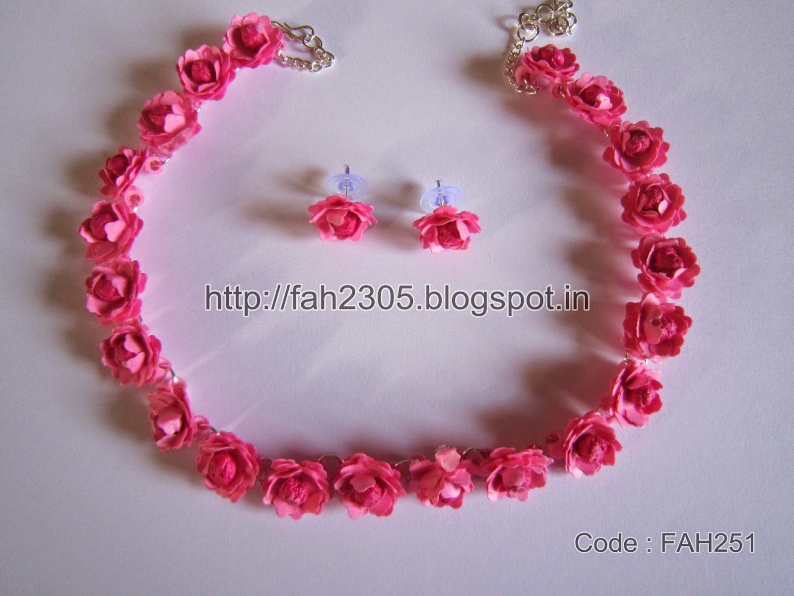 Fah Creations Handmade Jewelry Paper Punch Flower Jewelry Set (FAH251)