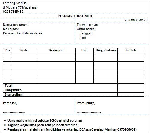 Sistem Informasi Akuntansi Surat Order Penjualan Kasus