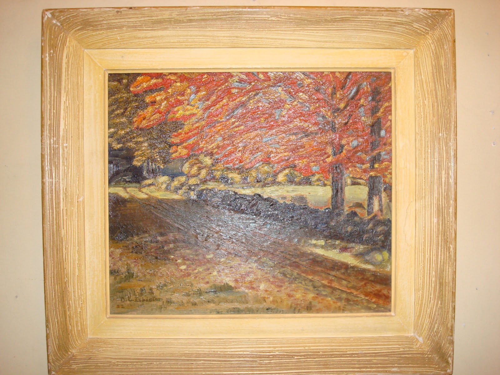 Era Antiques Oil on Wood Panel Landscape Painting