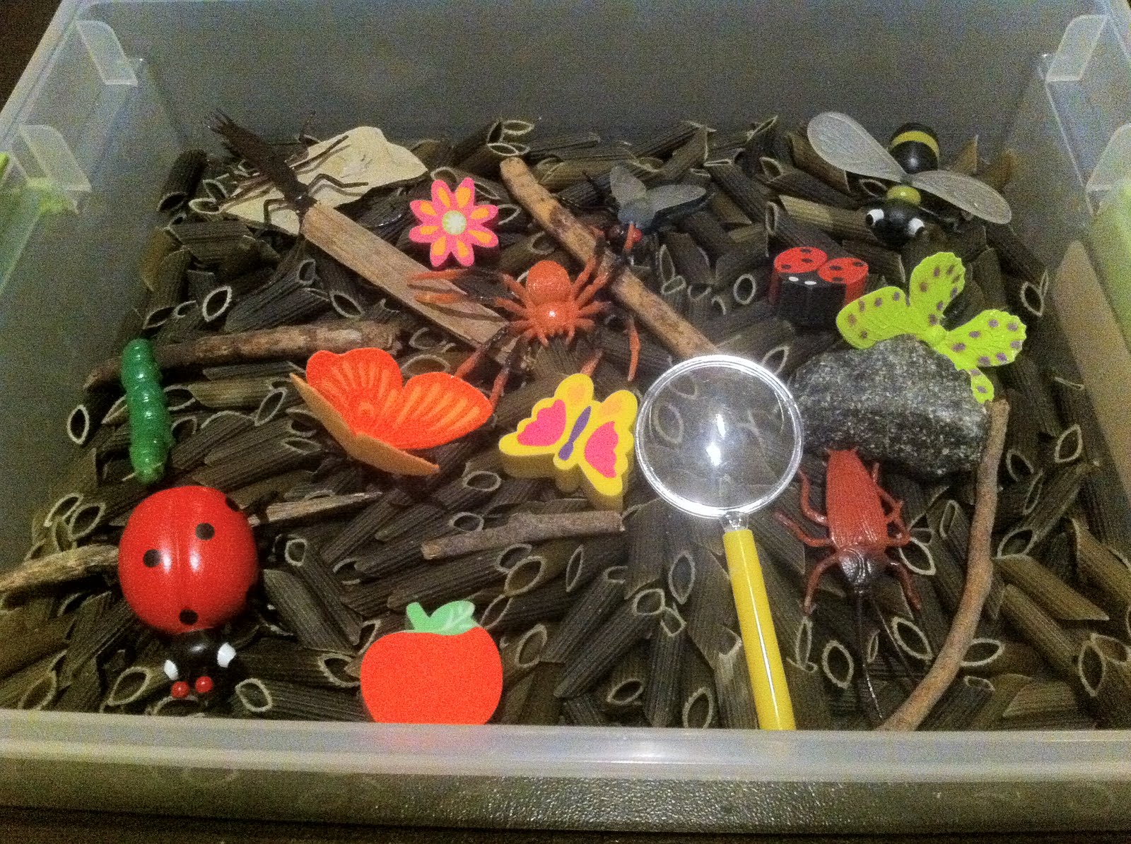 dibble dabble... Sensory Bins Sports & Bugs