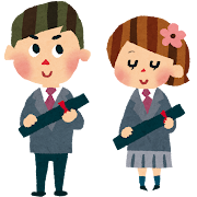 卒業生のイラスト「ブレザー生徒」