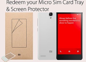 Free Micro Sim Card Tray & Screen Protector for Xiomi Redmi Note 4G