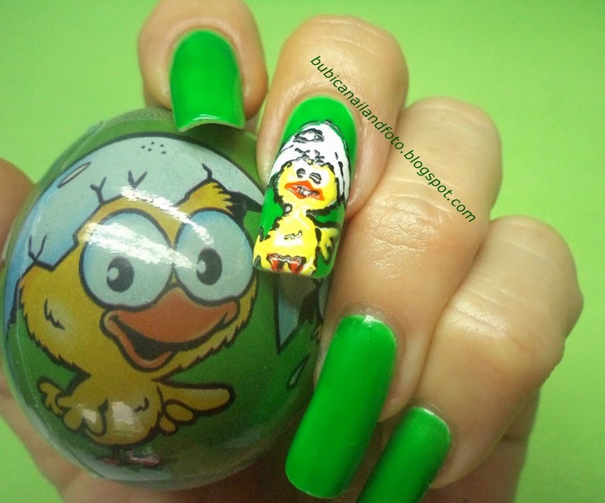 simple nails 766 chicken nails, Easter nail art