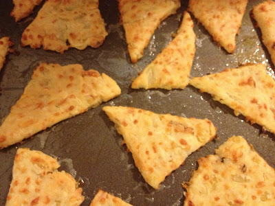 baked cheese onion triangles