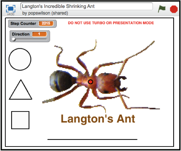 Scratch Programming Langton's Ant Trapped In a Circle, Triangle, or