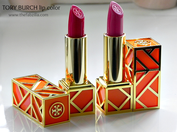 tory burch lip color, review, swatch, tory burch just like heaven, pas du tout, scoundrel, makeup for spring 2014